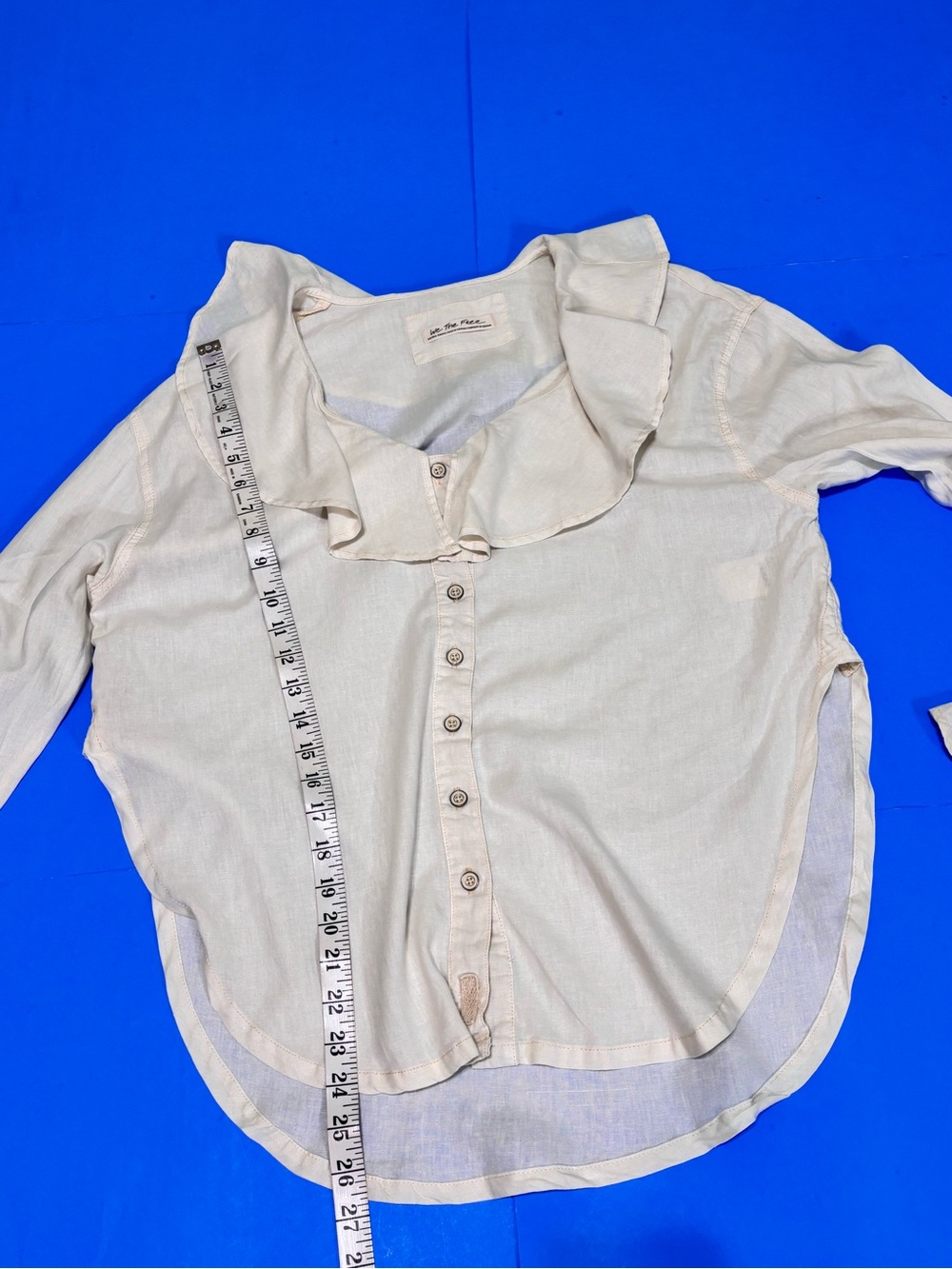 We The Free Cream Ruffled Bib Collar Blouse - Picture 16 of 16